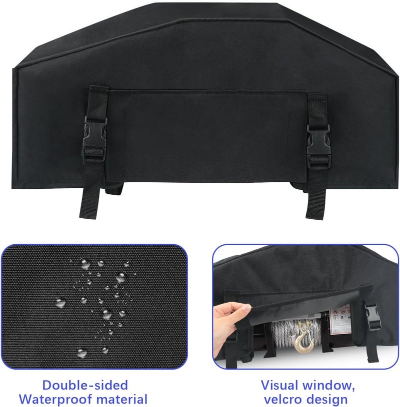 Transni Winch Cover, High Quality Heavy Duty UV-resistant Winch Protective Cover, Indoor/Outdoor Winch Accessories, Weather Resistant Dust Cover for Electric Winches up to 12000Lbs (Black) - Image 4